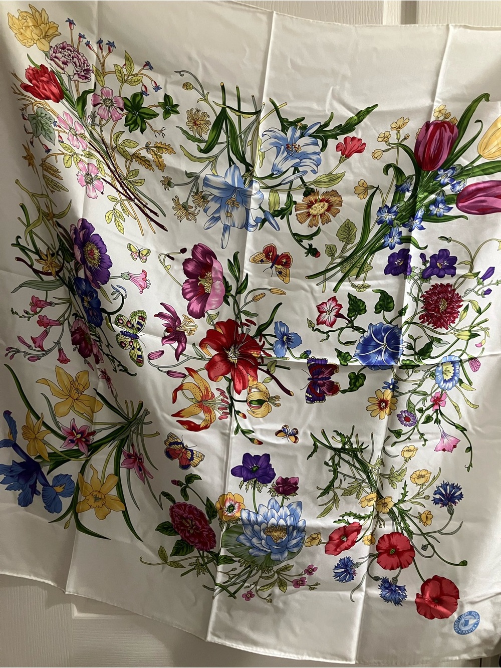 100% silk scarf shawl wrap Large Floral
